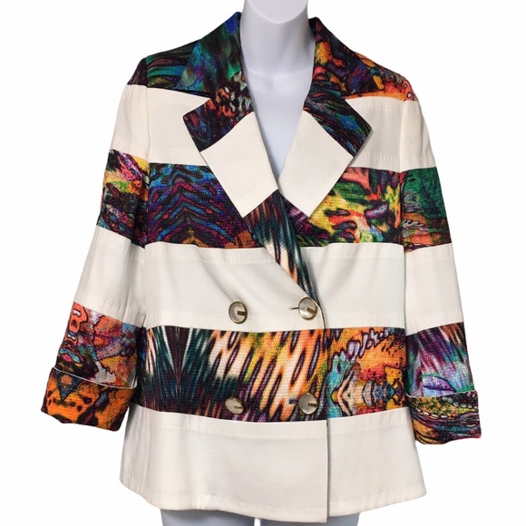 Escada Couture Multi Color Blazer Size 40 - Picture 7 of 16